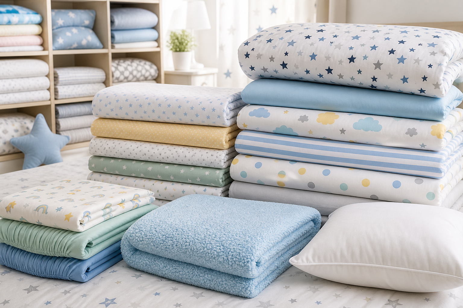Children's bedding sets, pillows, blankets and fitted sheets